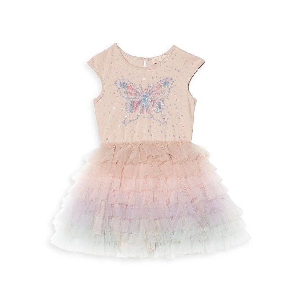 TUTU DU MONDE Bebe Infant Bloom Butterfly Tutu Dress in Nougat Mix Size 0-3 Mos